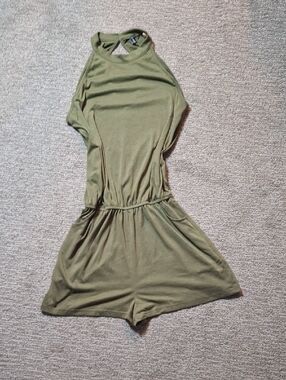 Womens Olive Green One-Piece Romper